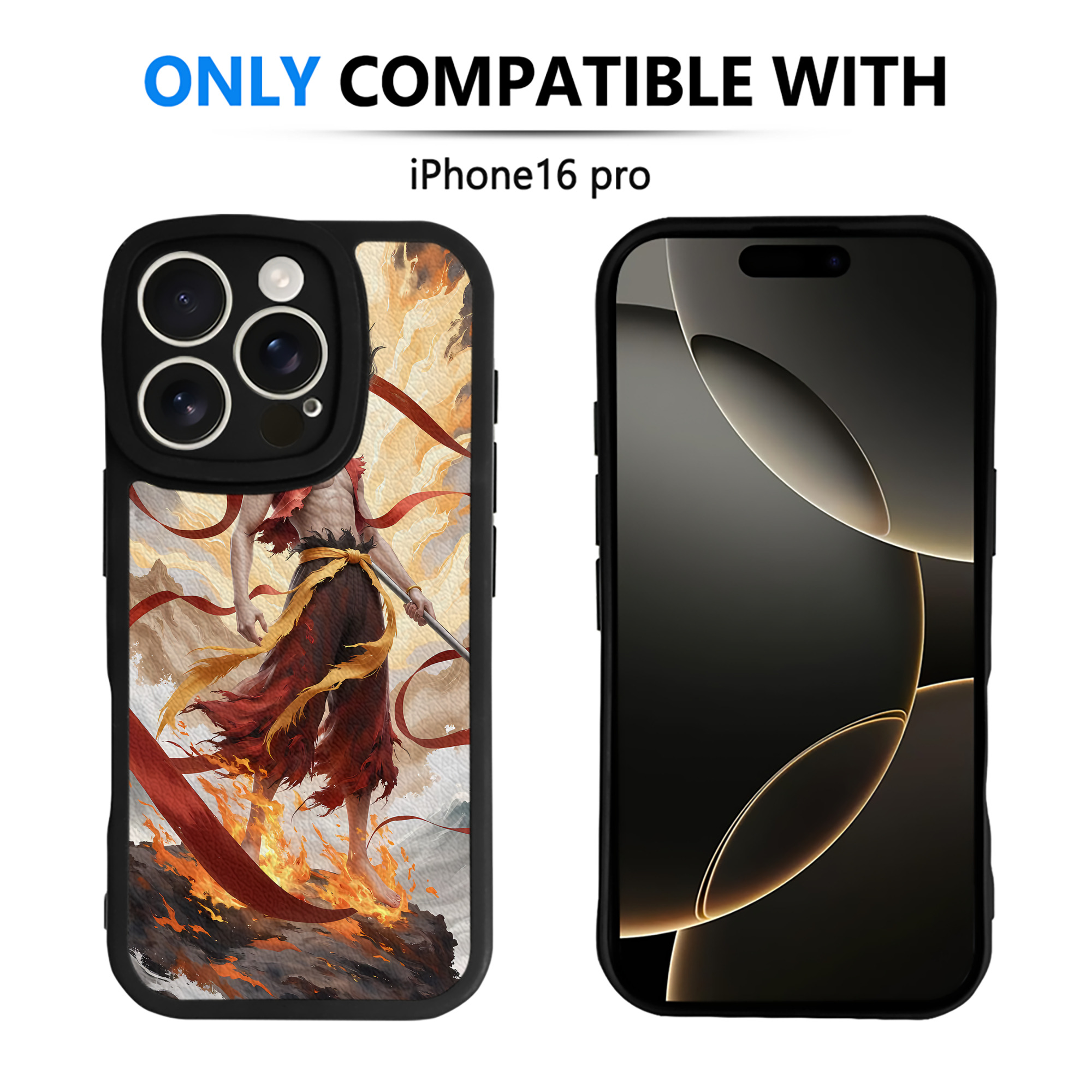 （画像用） Ne Zha 2 ナタ 魔童の大暴れ 【iPhone 16シリーズ対応】シリコンスマホケース（レザー調） 材質：シリコン